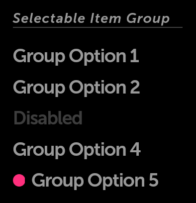 Selectable Items